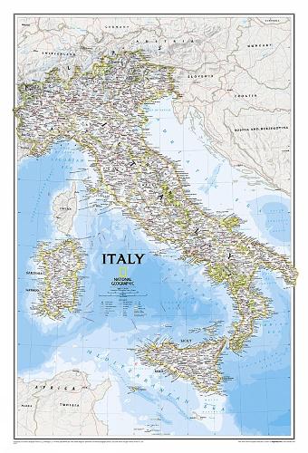 Italy Classic Map [Tubed] by Nat Geo Maps | Waterstones
