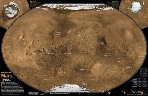 Mars, The Red Planet, 2-sided, Tubed: Wall Maps Space (Sheet map)