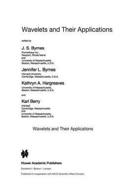 Wavelets and Their Applications - NATO Science Series C 442 (Hardback)