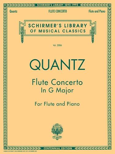 Johann Joachim Quantz: Flute Concerto In G Major (Flute/Piano) (Paperback)