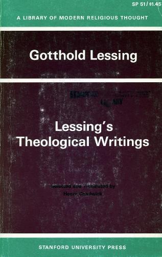 Lessing's Theological Writings: Selections in Translation (Paperback)