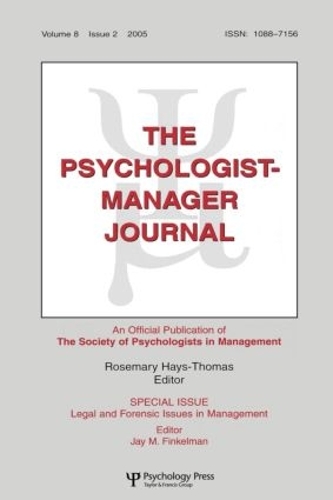 Legal And Forensic Isssues In Management Tpmj V8#2 (Paperback)