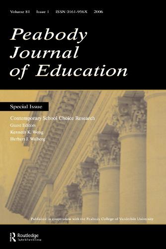 Contemporary School Choice Research Pje V81#1 (Paperback)