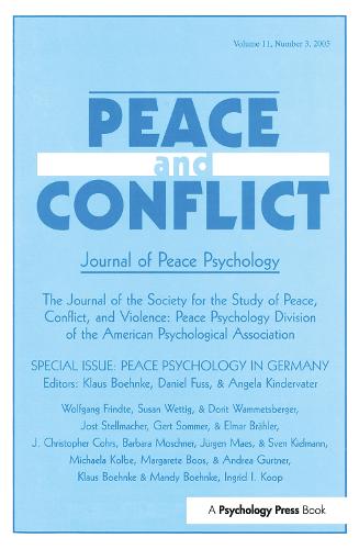 Peace Psychology in Germany: A Special Issue of Peace and Conflict (Paperback)