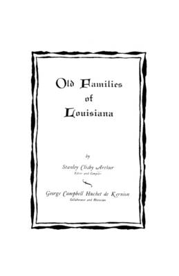 Old Families of Louisiana (Paperback)
