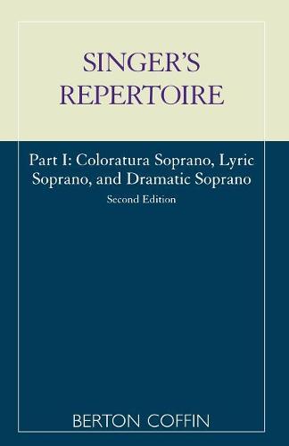The Singer's Repertoire, Part I (Paperback)
