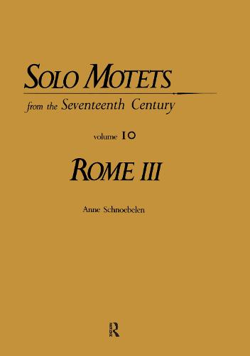 Rome - Solo Motets from the Seventeenth Century Series (Hardback)