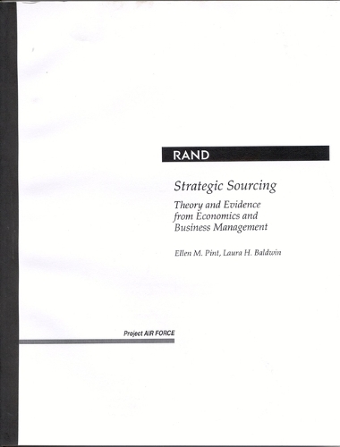 Strategic Sourcing: Theory and Evidence from Economics and Business Management (Paperback)