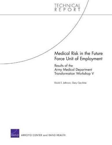 Medical Risk in the Future Force Unit of Employment: Results of the Army Medical Department Transformation Workshop V (Paperback)