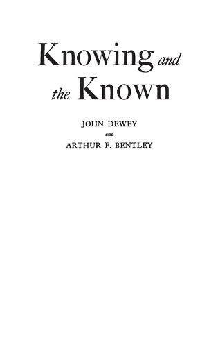 Knowing and the Known (Hardback)