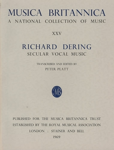 Musica Britannica: Dering - Secular Vocal Music v. 25 (Paperback)