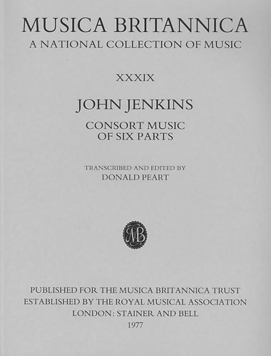 Musica Britannica: Jenkins - Consort Music of Six Parts v. 39 (Paperback)
