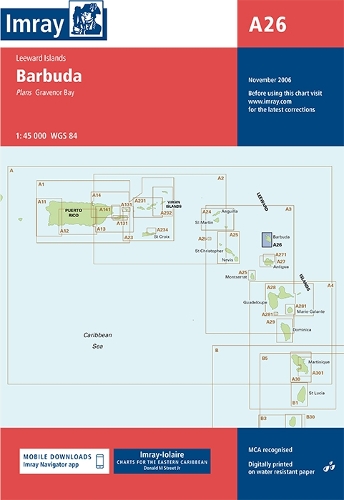 Imray Iolaire Chart A26 2006: Barbuda - South West Coast - Imray Iolaire Chart A26 (Sheet map, folded)