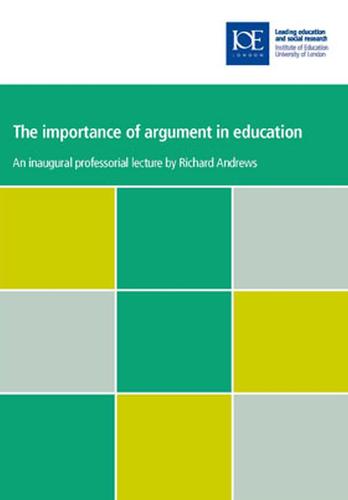 The importance of argument in education - Inaugural Professorial Lectures (Paperback)