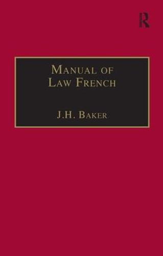 Manual of Law French (Hardback)