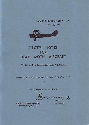 Pilot's Notes for Tiger Moth Aircraft - Pilot's Notes (Paperback)