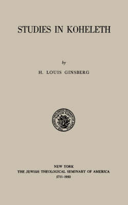 Studies in Kohelet (Paperback)