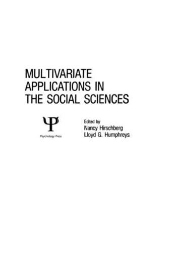 Multivariate Applications in the Social Sciences (Hardback)