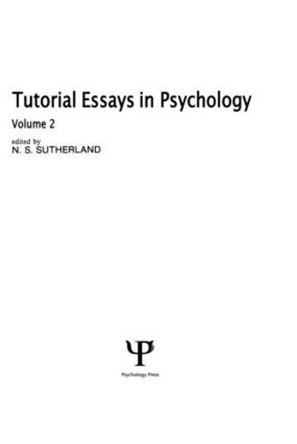 Tutorial Essays in Psychology: Volume 2 (Hardback)