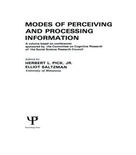 Modes of Perceiving and Processing Information (Hardback)