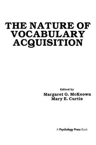 The Nature of Vocabulary Acquisition (Hardback)