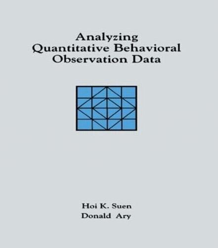 Analyzing Quantitative Behavioral Observation Data (Hardback)