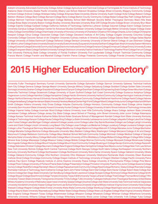 Higher Education Directory 2015 - Higher Education Directory (Paperback)