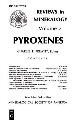 Pyroxenes - Reviews in Mineralogy & Geochemistry 7 (Paperback)