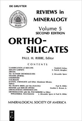 Orthosilicates - Reviews in Mineralogy & Geochemistry 5 (Paperback)