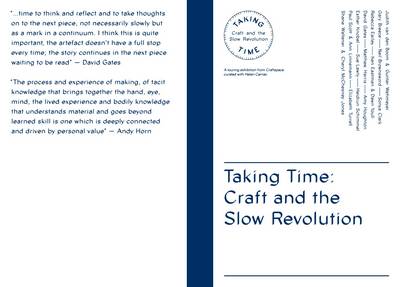 Taking Time: Craft and the Slow Revolution (Paperback)