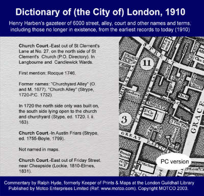 Dictionary of (the City Of) London, 1910: Henry Harben's Gazeteer of 6000 Street and Other Names and Terms (CD-ROM)