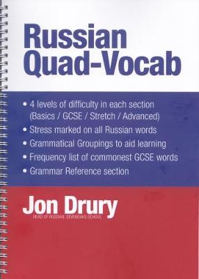 Russian Quad-Vocab: A Vocabulary Book for Beginners and Intermediate Learners, with Individual Topics Sorted into Four Levels of Difficulty 2017 (Spiral bound)