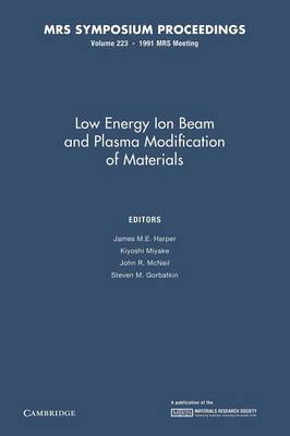 Low Energy Ion Beam and Plasma Modification of Materials: Volume 223 - MRS Proceedings (Paperback)
