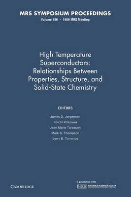 High Temperature Superconductors: Volume 156: Relationships Between Properties, Structure, and Solid State Chemistry - MRS Proceedings (Paperback)