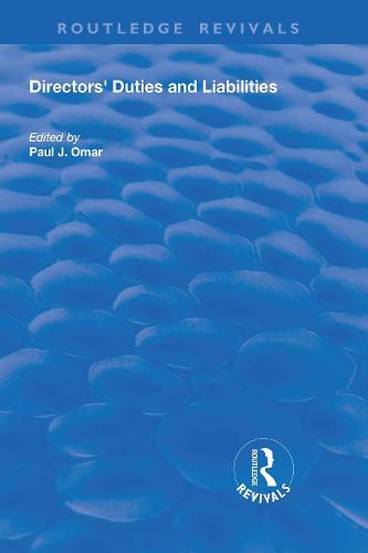 Directors' Duties and Liabilities - Routledge Revivals (Paperback)