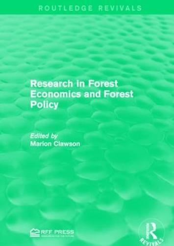 Research in Forest Economics and Forest Policy - Routledge Revivals (Hardback)