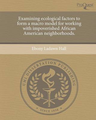 Examining Ecological Factors to Form a Macro Model for Working with Impoverished African American Neighborhoods (Paperback)