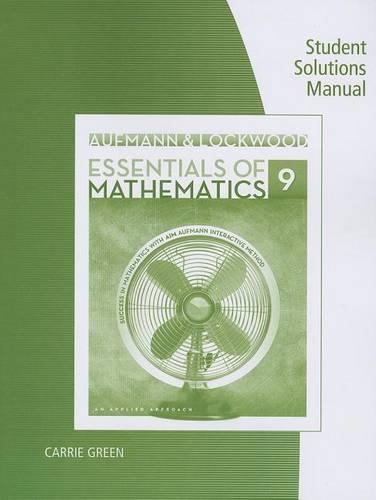 Essentials of Mathematics: An Applied Approach: Student Solutions Manual (Paperback)