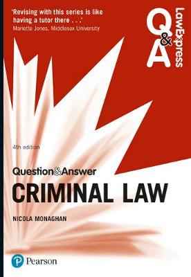 Law Express Question And Answer Criminal Law By Nicola Monaghan Waterstones