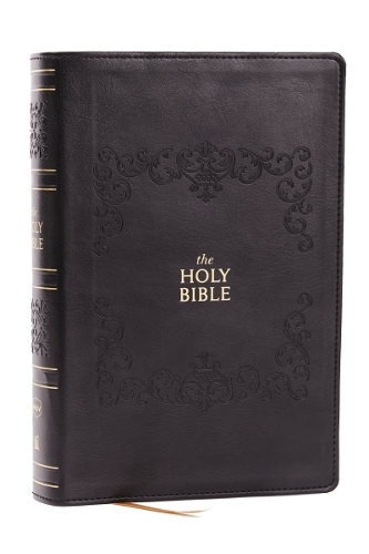 NKJV Bible: Personal Size Giant Print, Black Leathersoft, Holy Bible, Red Letter, Comfort Print: New King James Version (Leather / fine binding)