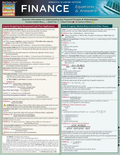 Finance Equations and Answers: Reference Guide