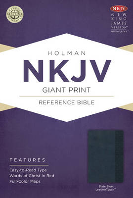 NKJV Giant Print Reference Bible, Black LeatherTouch, Indexed (Leather / fine binding)