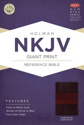 NKJV Giant Print Reference Bible, Black LeatherTouch, Indexed (Leather / fine binding)