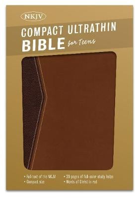 NKJV Compact Ultrathin Bible for Teens, Walnut LeatherTouch (Leather / fine binding)