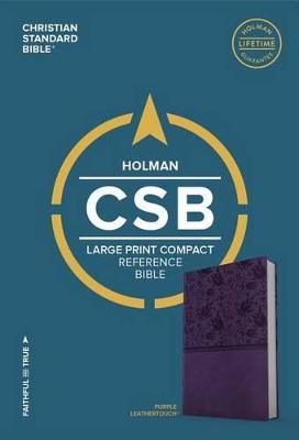 CSB Large Print Compact Reference Bible, Purple LeatherTouch (Leather / fine binding)