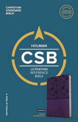 CSB Ultrathin Reference Bible, Purple LeatherTouch, Indexed (Leather / fine binding)