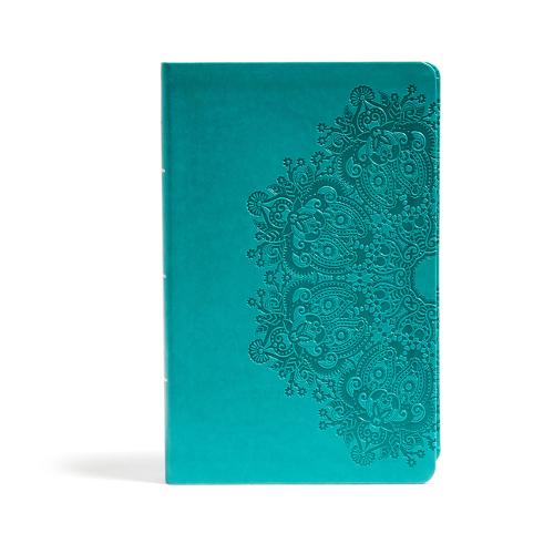 CSB Large Print Personal Size Reference Bible, Teal LeatherTouch, Indexed (Leather / fine binding)