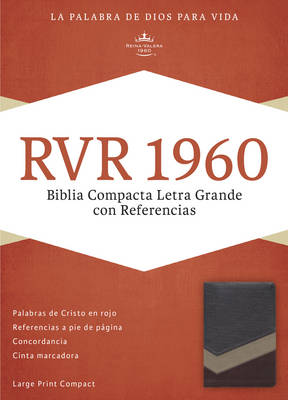 RVR 1960 Biblia Compacta Letra Grande con Referencias, marron/tostado/bronceado simil piel (Leather / fine binding)