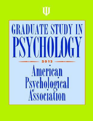 Graduate Study in Psychology 2013 (Paperback)