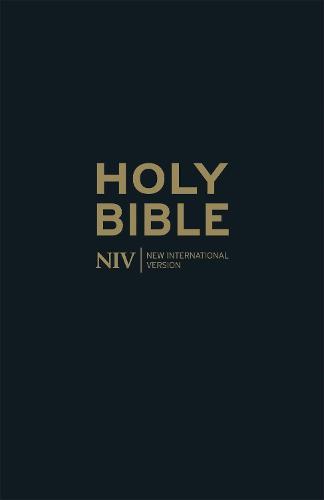 NIV Thinline Black Leather Bible - New International Version (Hardback)